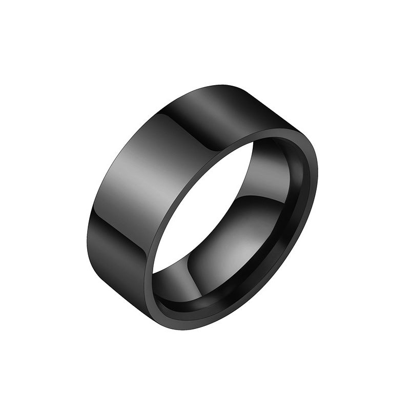 Fashion Simple Glossy Titanium Steel Can Rings