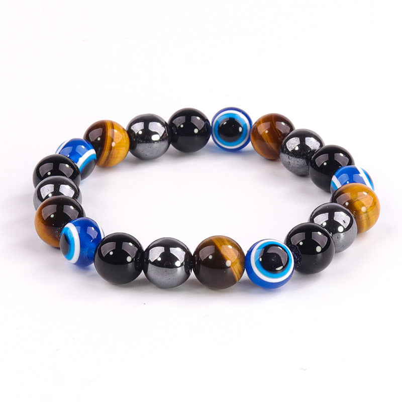 Evil Eye String Beads Woven Obsidian Bracelets