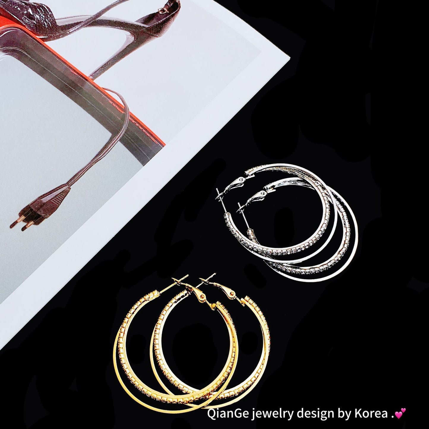 Circle Round Female Sier Needle Temperament Earrings