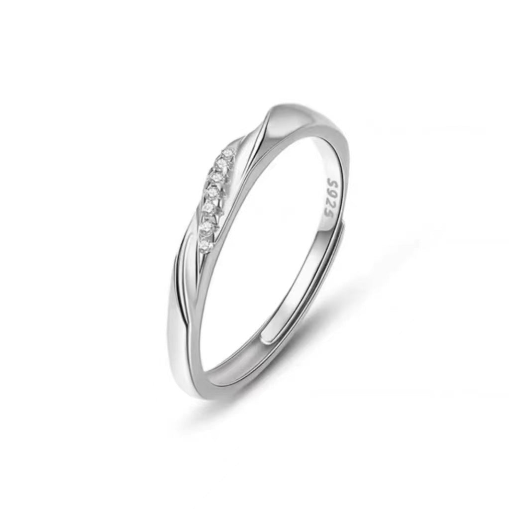 Mobius Strip Love Frequency Couple Open Adjustable Female Rings