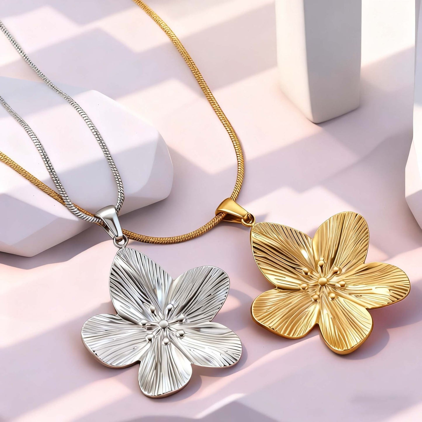 Women's Flower Summer Stainless Steel Long High-grade Fairy Clavicle Necklace