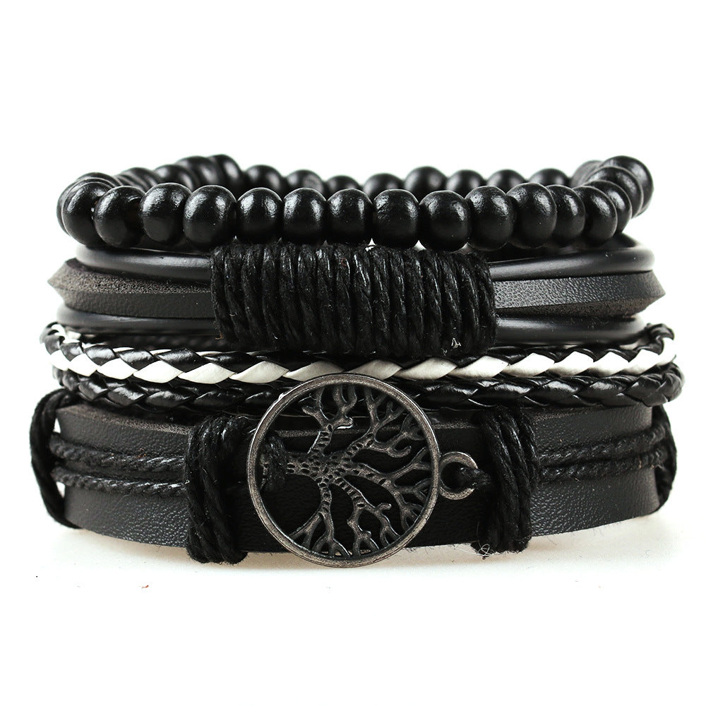 Women's & Men's Ornament Simple Hand Woven Rope Leather Bracelets