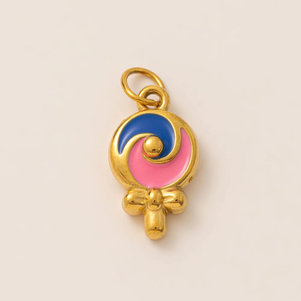 Mushroom Parts Vacuum Plating Gold Color Pendants