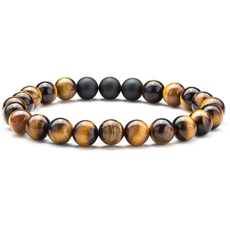 Natural Stone Elastic Tigereye White Turquoise Bracelet