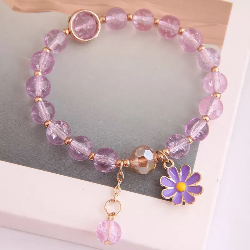 Explosion Flower Crystal Female Pink Sunflower Bracelets