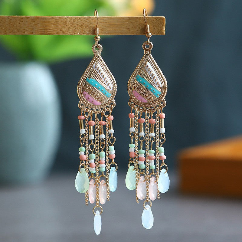Fringe Spring Holiday Ethnic Colorful Yunnan Earrings