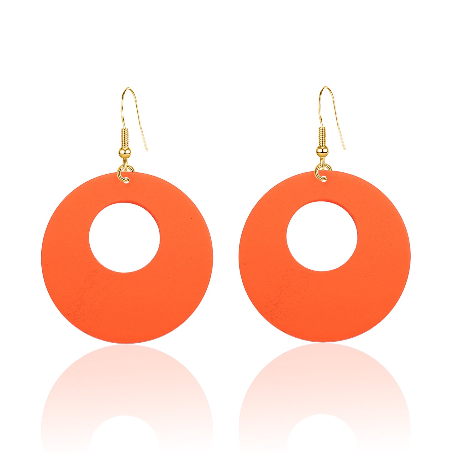 Fashion Exaggerated Personalized Round Wood Large Earrings