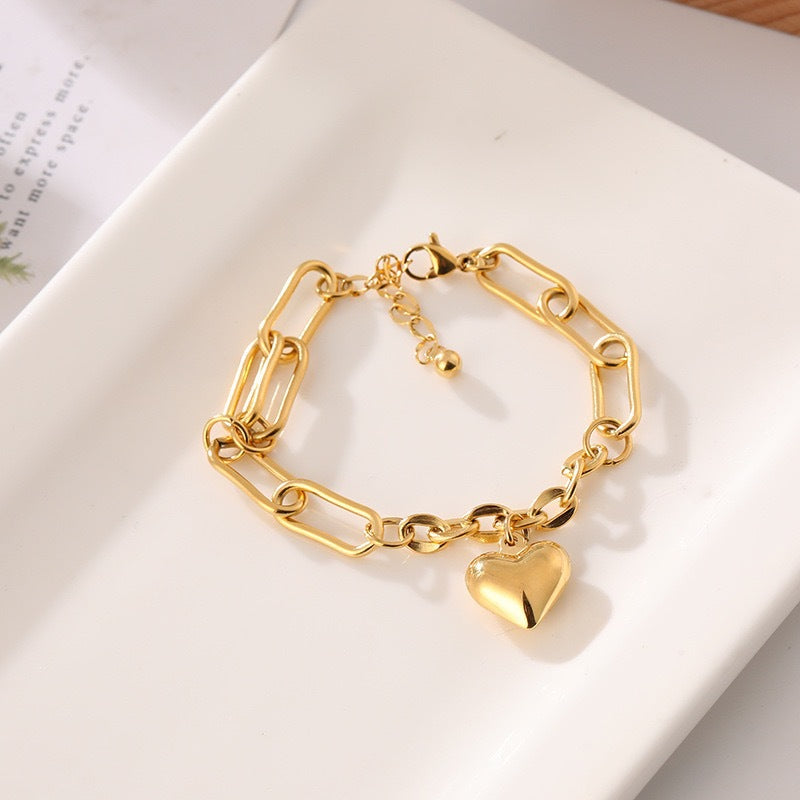 Korean Style Gold Love Titanium Steel Bracelets