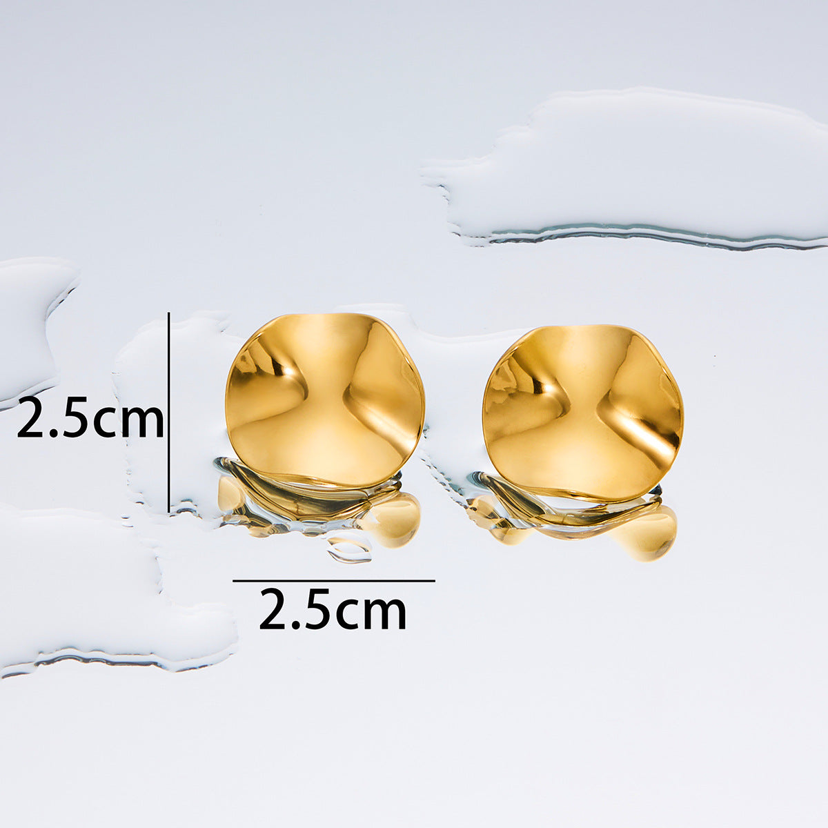Women's Fashion Exaggerated Titanium Steel Ear High Sense Design Electroplating Stud Earrings
