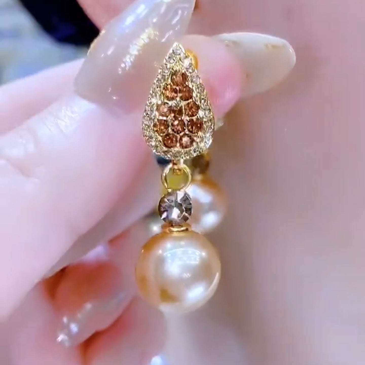 Champagne Beads Light Luxury High-grade Popular Stud Earrings