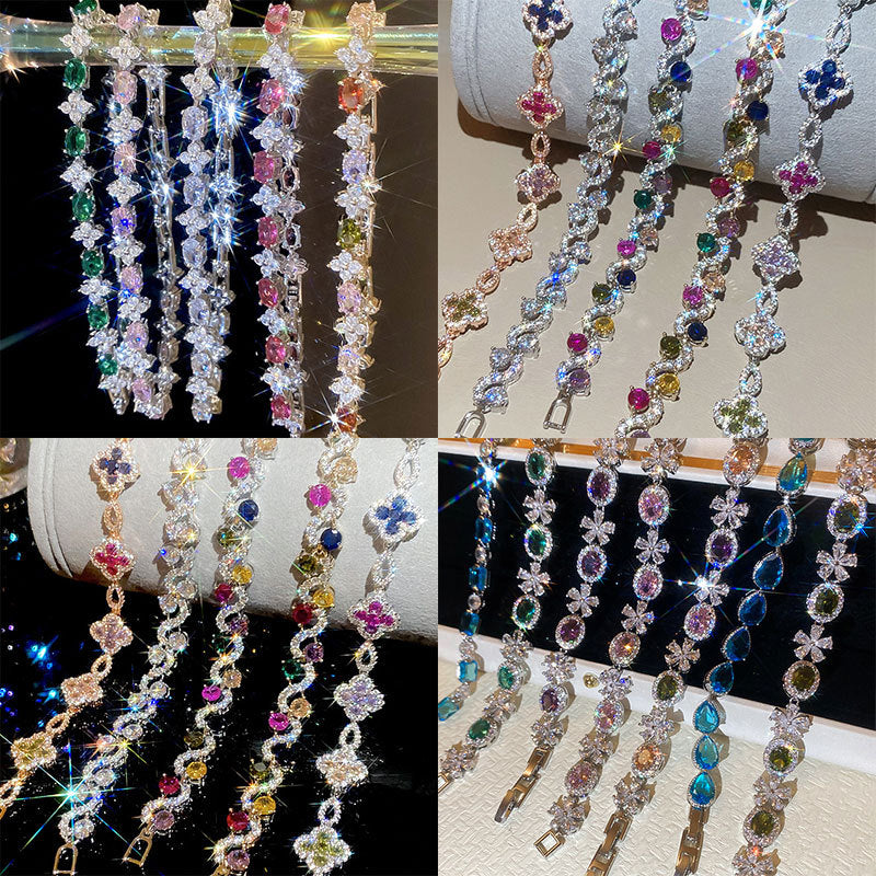With Diamond Round Exquisite Fashion Retro Unique Design Light Luxury Bracelets