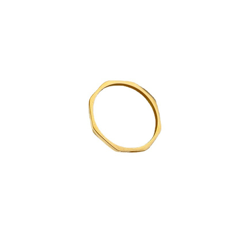 Flash Fine Circle Female Titanium Steel Ring