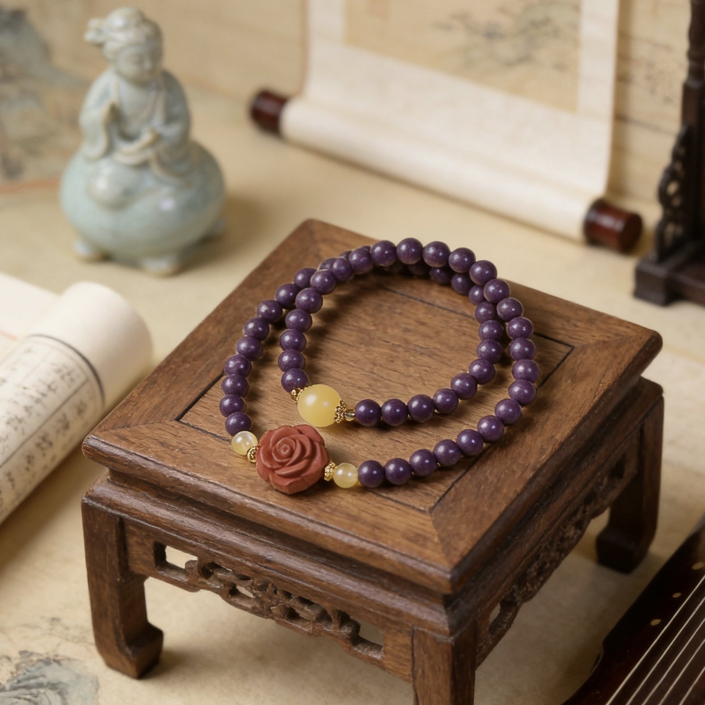 Natural Combination Aromatic Beads Traditional Chinese Medicine Rose Double Bracelet