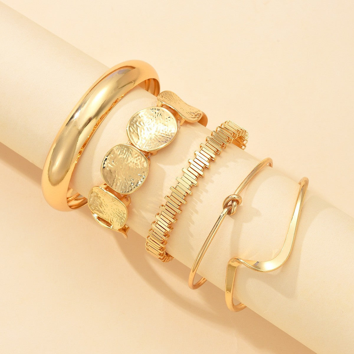 Leaves Glossy Irregular With Personality Stripes Bracelets