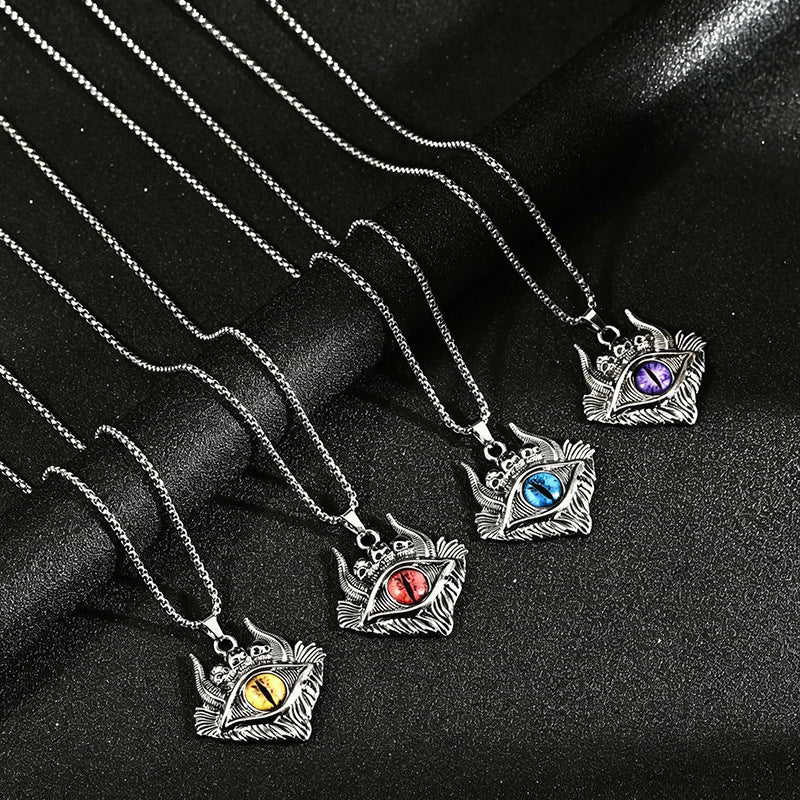 Women's & Men's Devil's Eye Skull Trendy Domineering Hip Hop Necklace