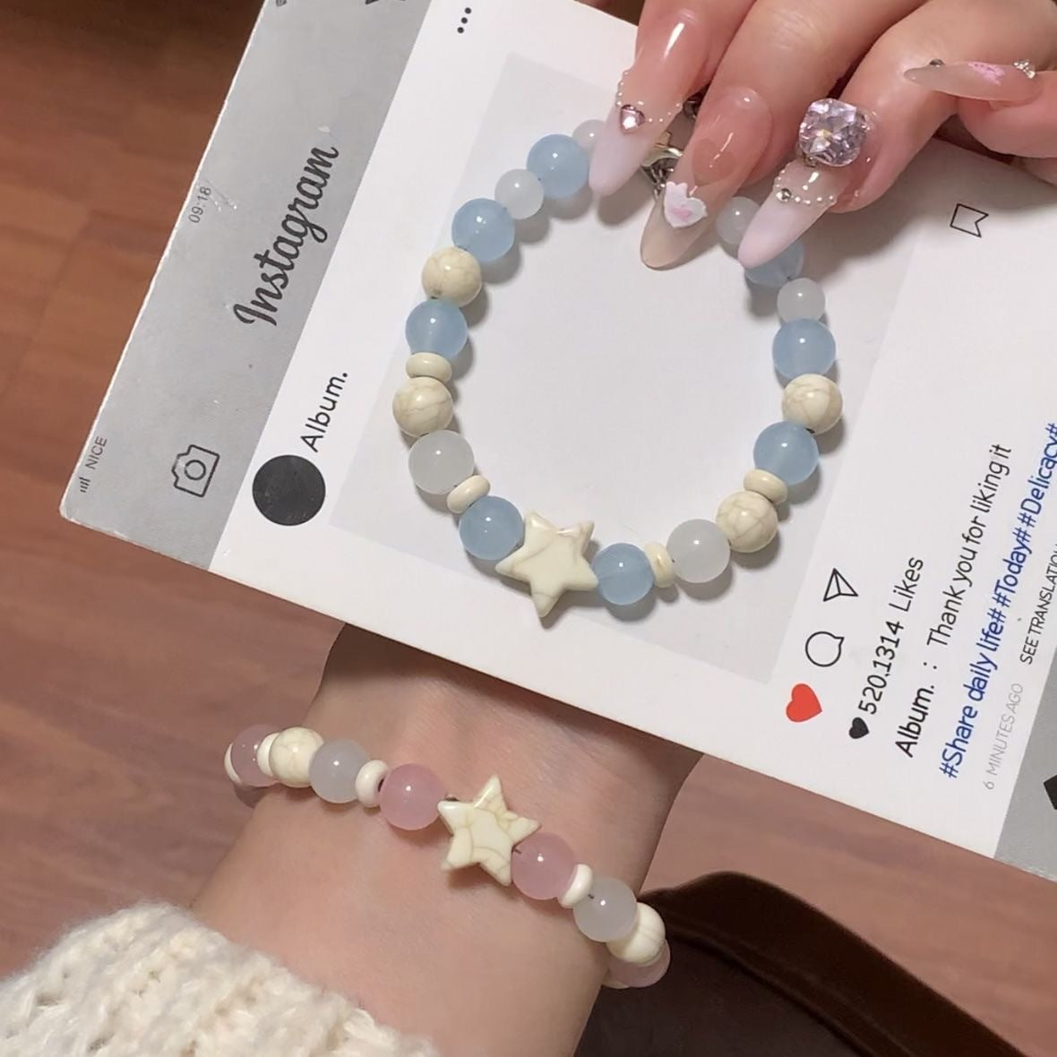 Cute Style Fresh Beaded Mori Good-looking Couple Bracelet