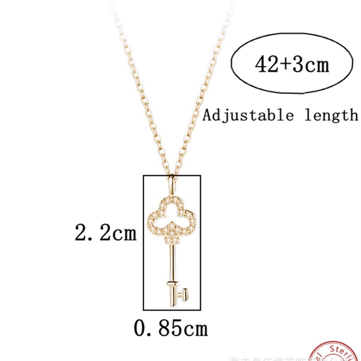 Women's Sterling Sier Key Fashion Clavicle Chain Necklaces