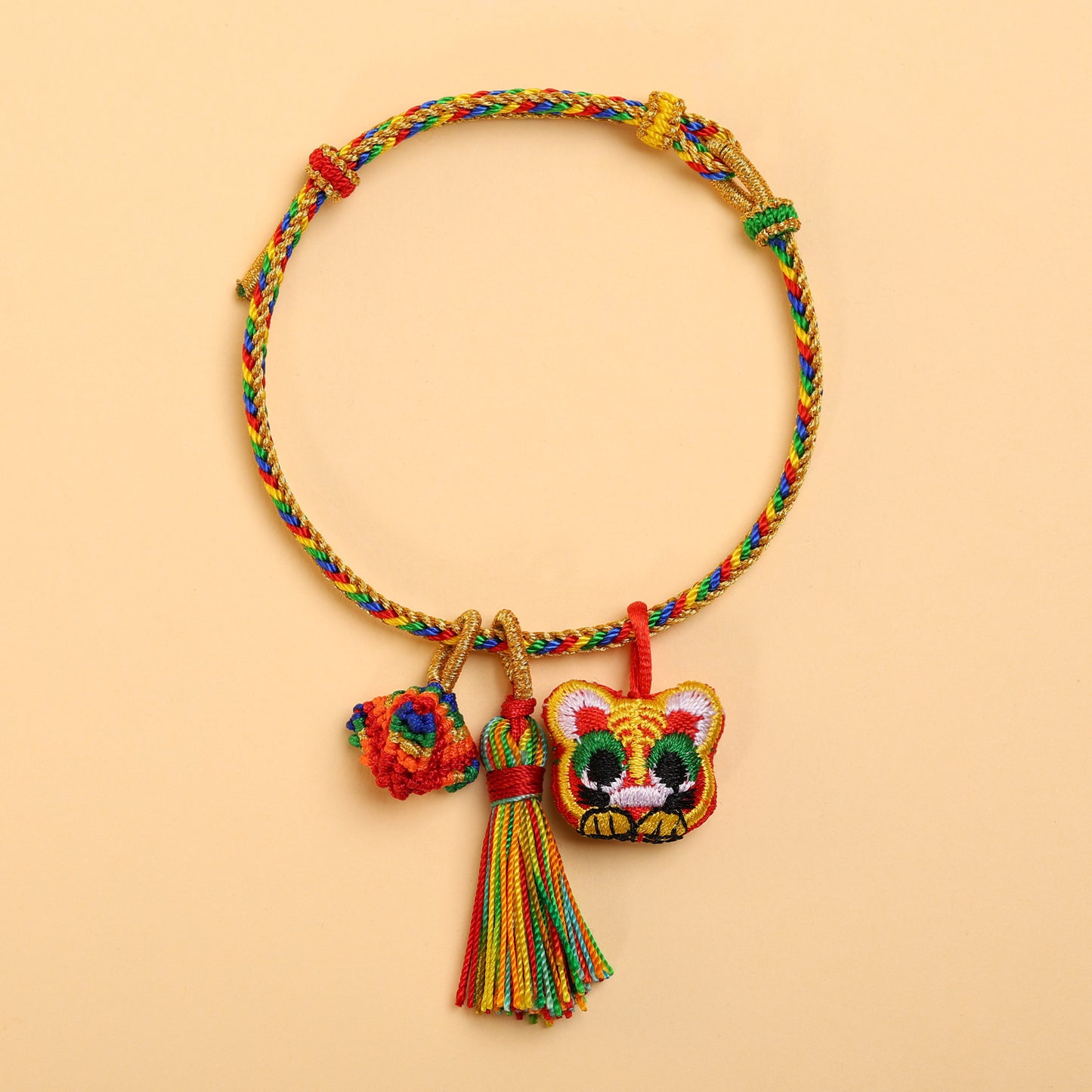 Dragon Boat Festival Colorful Rope Small Red Hand-woven Tiger Head Bracelet