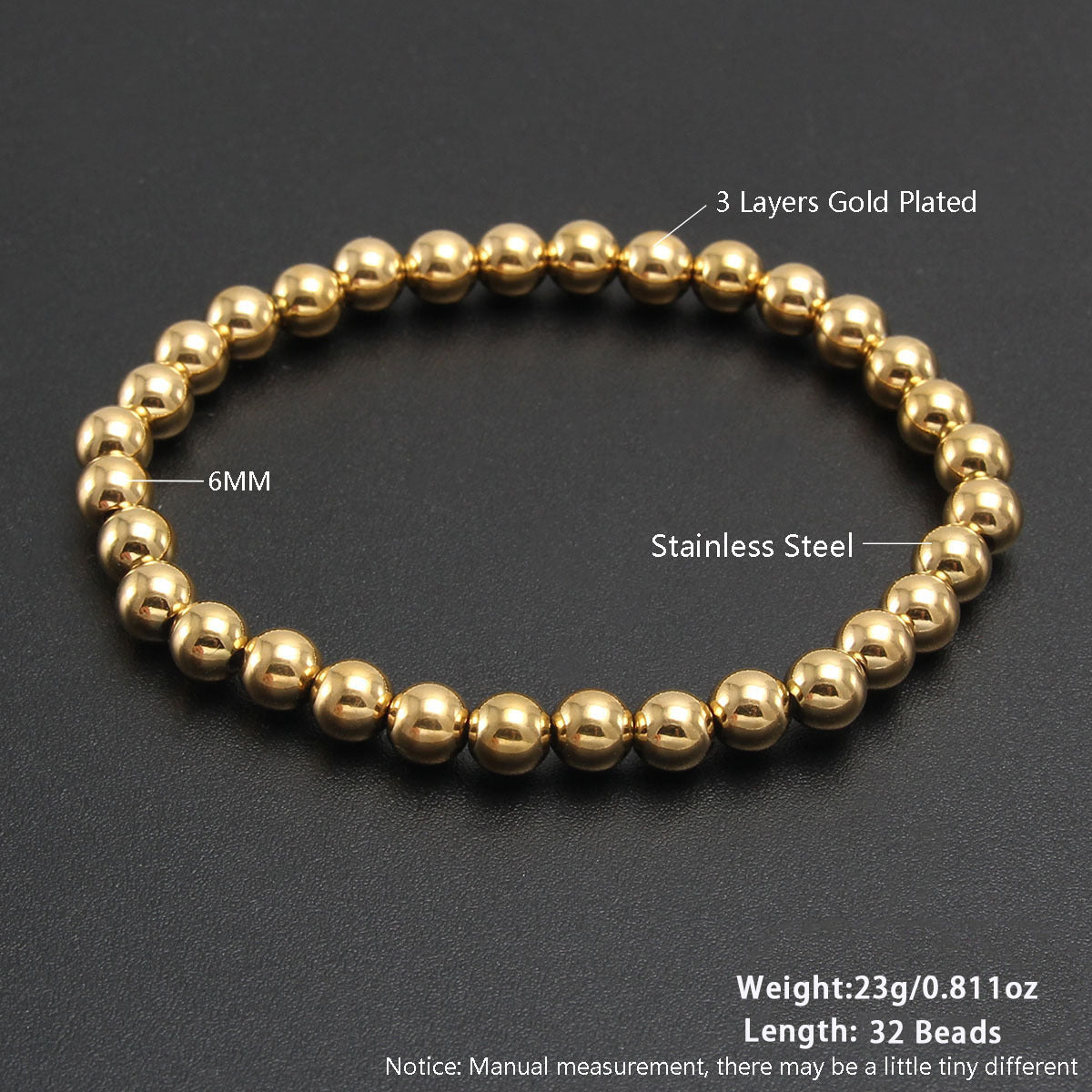Women's & Men's Stainless Steel Gold-plated Gold Sier Two-color Bracelet
