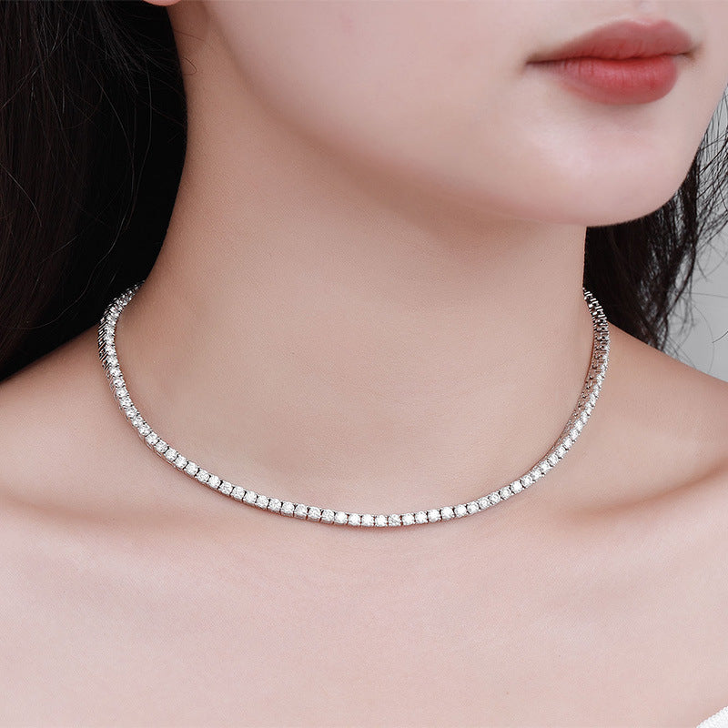 Gang Drill Sterling Sier Simple Group Necklaces