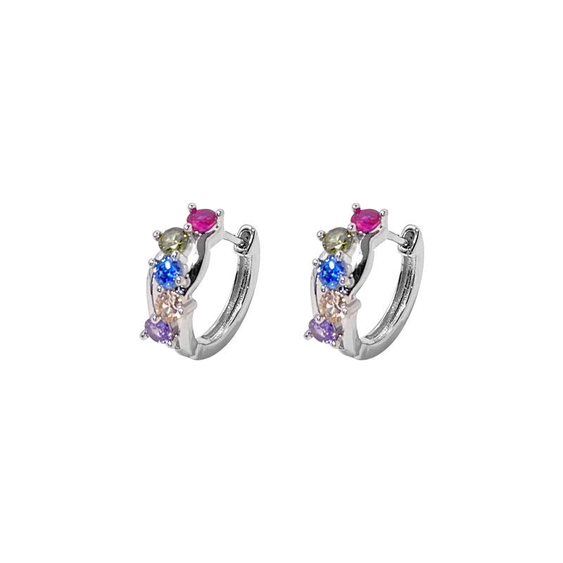 Women's Zircon Trendy Niche Design Exquisite Rainbow Bridge Clip Unique Earrings