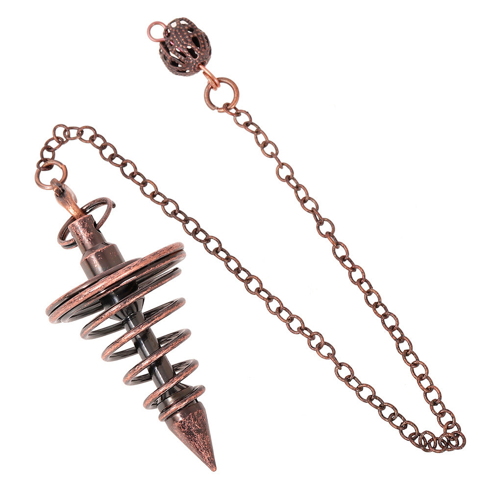 Copper Metal Spiral Cone Spirit Pendulum Pendants