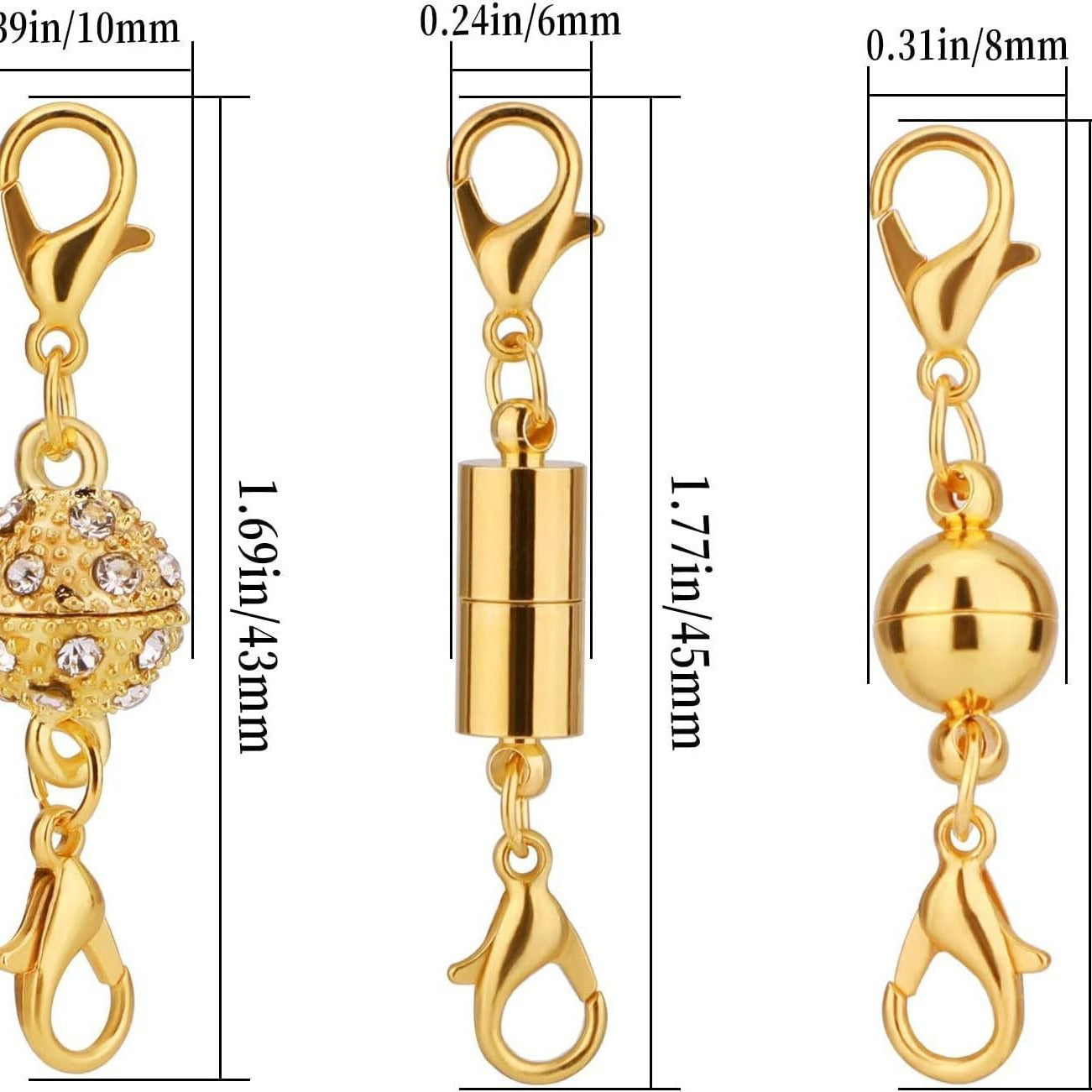 Simple Alloy Cylindrical Ball Magnetic Buckle Bracelets