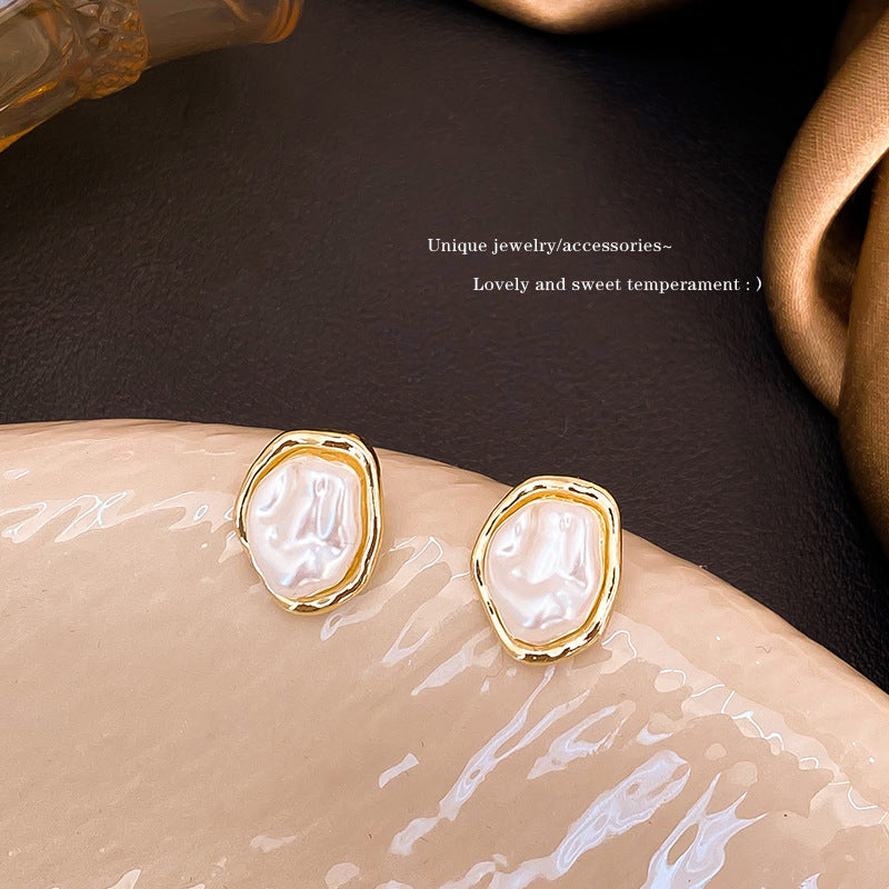 Live Broadcast High Sense Temperamental Pearl Earrings