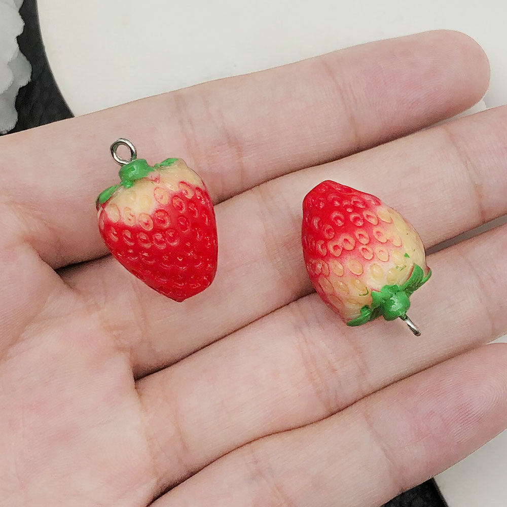 Fruit Apple Banana Orange Strawberry Resin Pendants