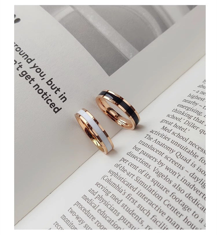 Men's Titanium Steel Female Korean Stainless Couple Rings