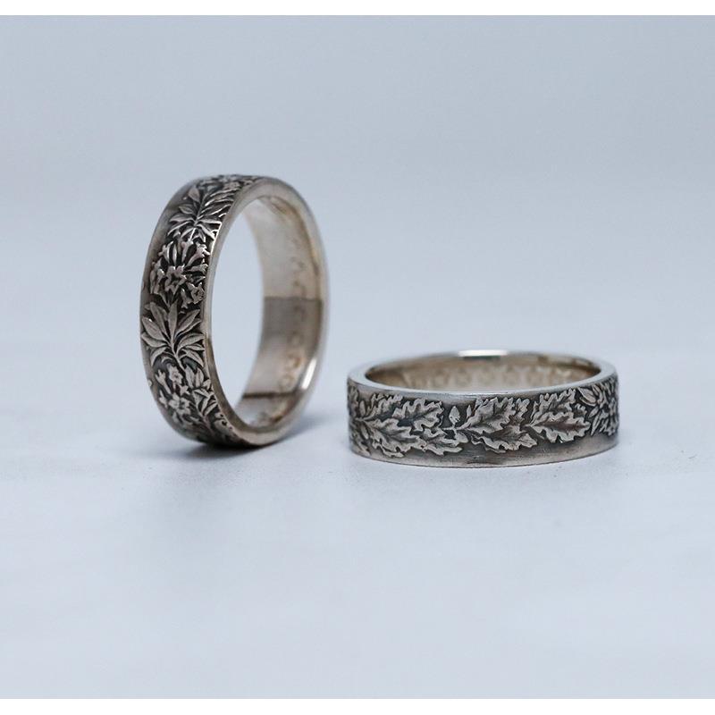 Edelweiss Pattern Thai Sier Alloy Couple Friend Rings