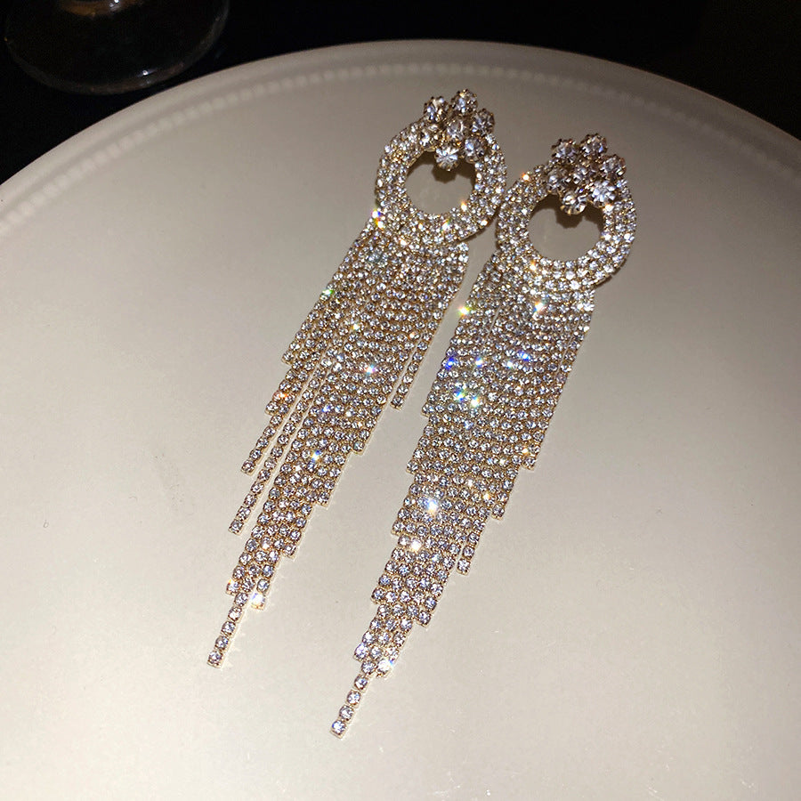 Women's Sier Diamond Tassel Light Luxury High-grade Simple Rings