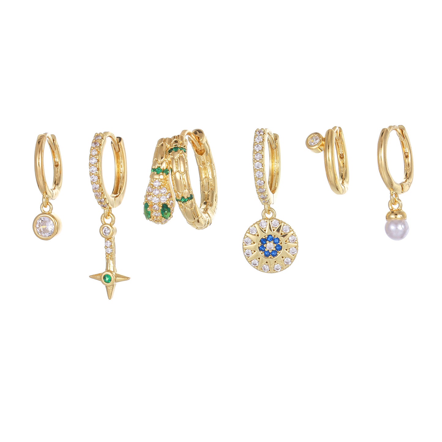 Women's Fashion Color Micro Inlaid Zircon Clip Ear Buckle