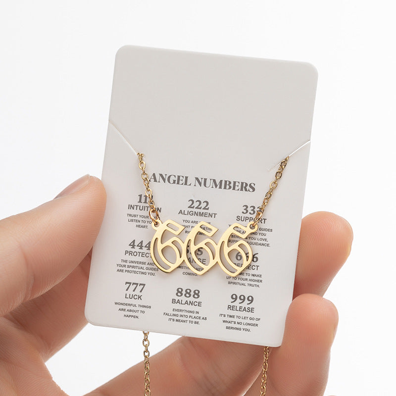 Women's Angel Lucky Number Fashion Stainless Steel Necklaces