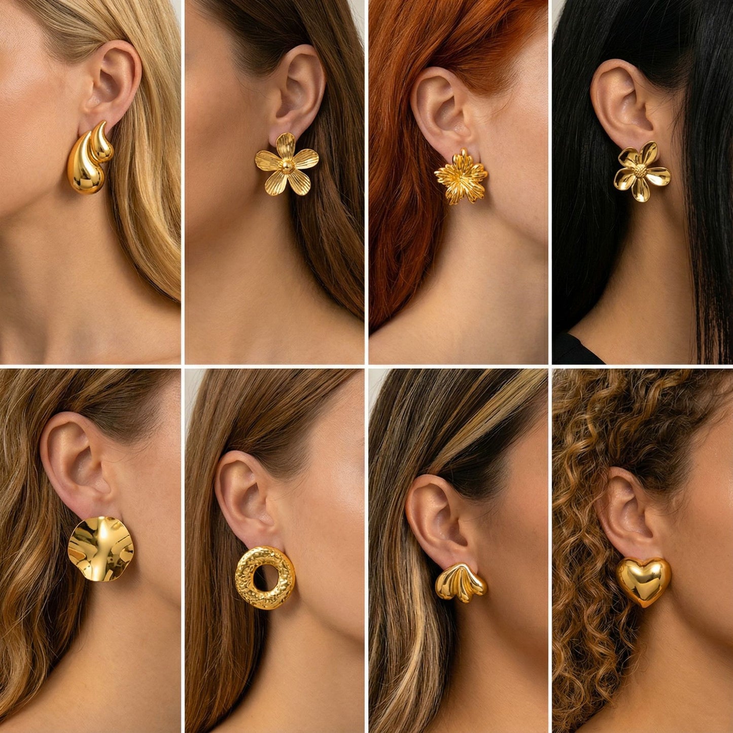 High-grade Stainless Steel Geometric Irregular Ear Stud Earrings
