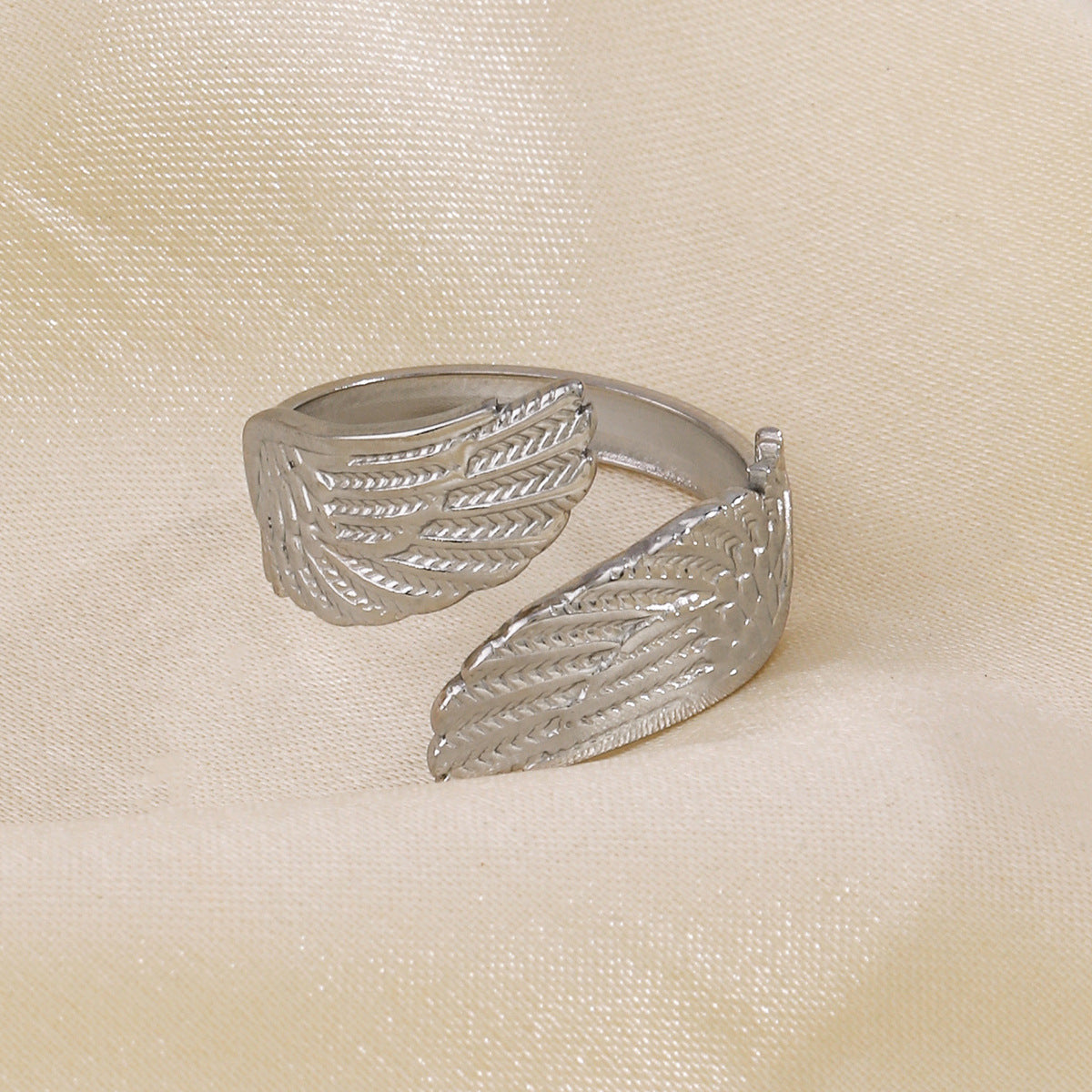 Steel Popular Feather Open Female Personalized Hip Hop Real Rings