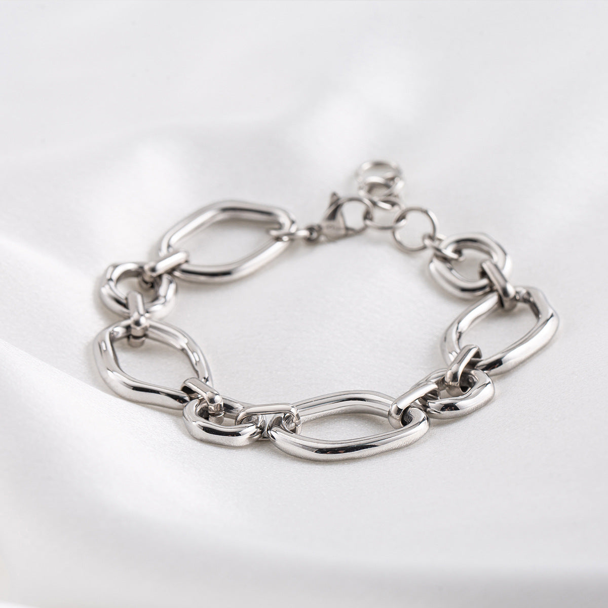 Women's & Men's Luxury Exaggerated Metallic Titanium Steel Irregular Lava Geometric Bracelet