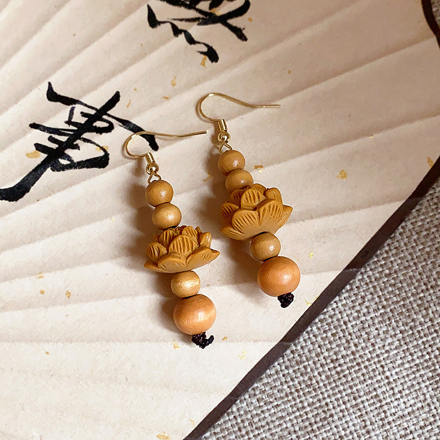 Wood In The Forest Retro Tassel Rings