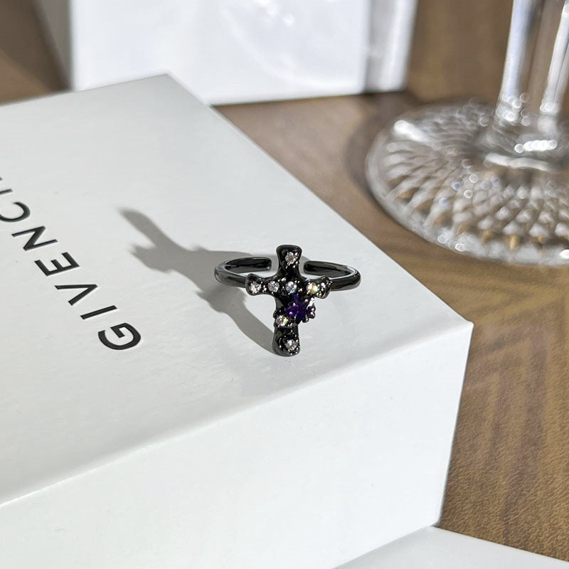 Gothic Style Cross Open-end Personality Sweet Cool Hot Butterfly Dark Ring