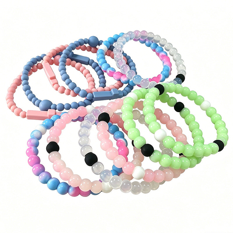 Fashion Macaron Color Series Cross Silicone Simple Bracelet