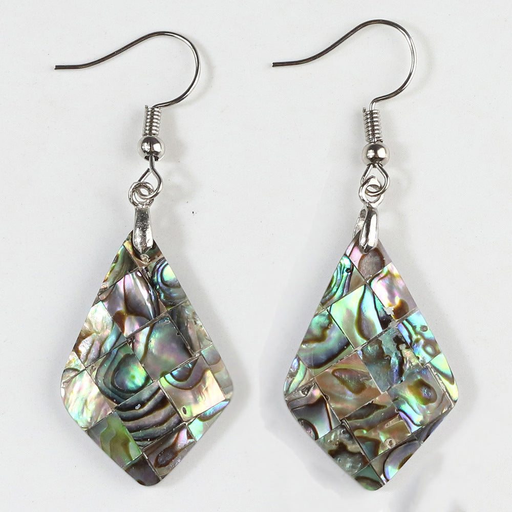 Natural Abalone Shell Ear Hook Eardrop Earrings