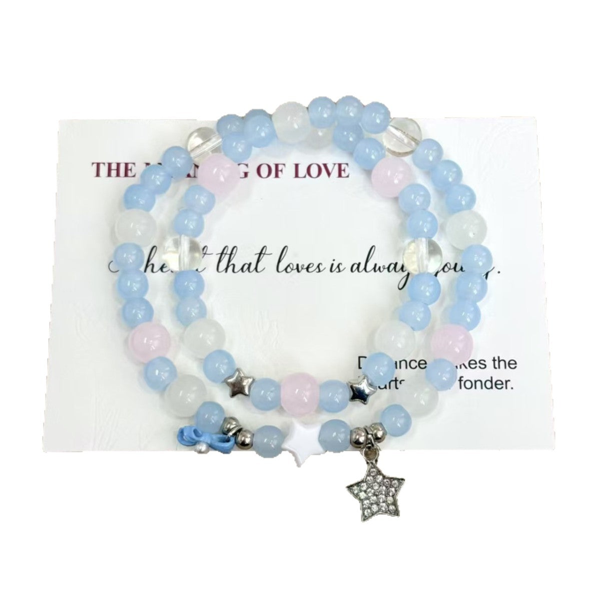 Stall Small Commodity Bow Beaded Female Mori Style Sweet Star Bracelet