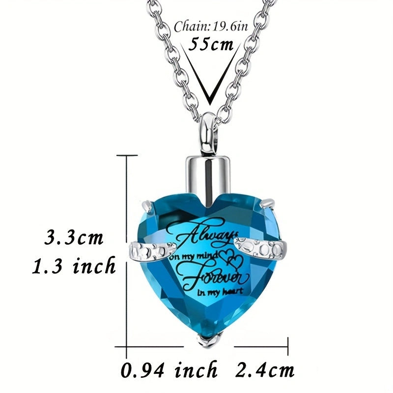 Heart-shaped Crystal Month Birthday Stone Casket Pendants