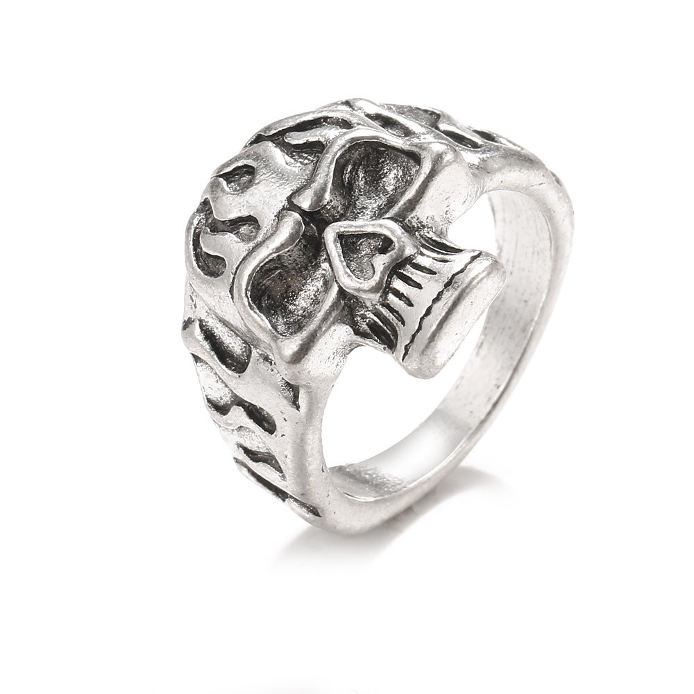 Knuckle Female Personality Rose Skull Spider Rings