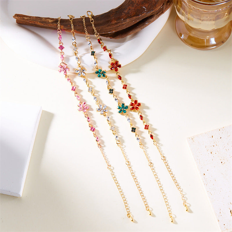 Women's Summer Flower Fashion Fresh Crystal Flowers Bracelets