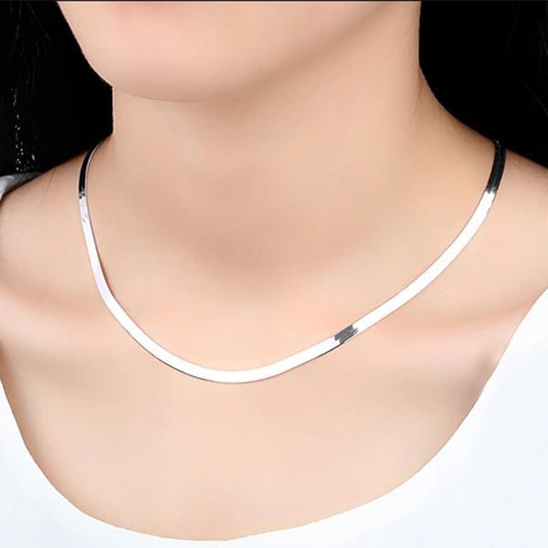 Women's & Men's Collarbone Flat Snake Bone Blade Chain Necklaces