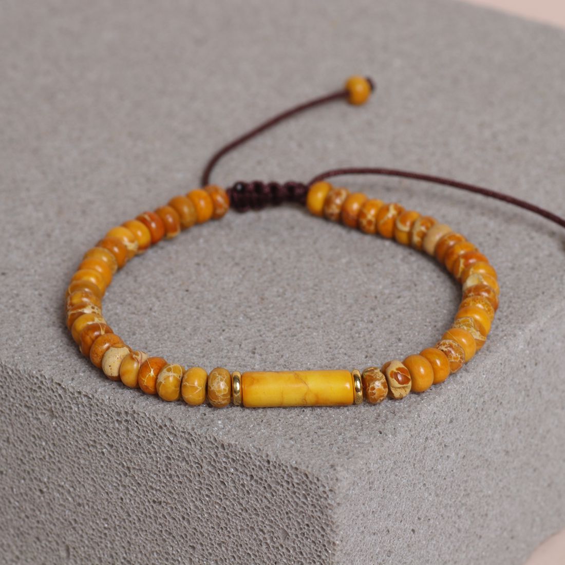 Abacus Beads Emperor Turquoise Woven Couple Bracelet
