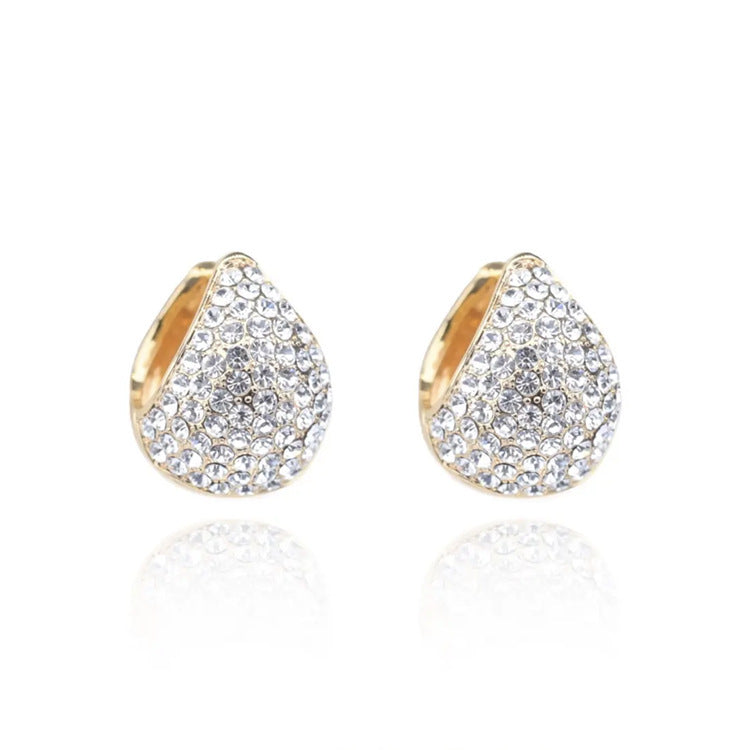 Luxury Full Diamond Clip Female Tide Graceful Earrings