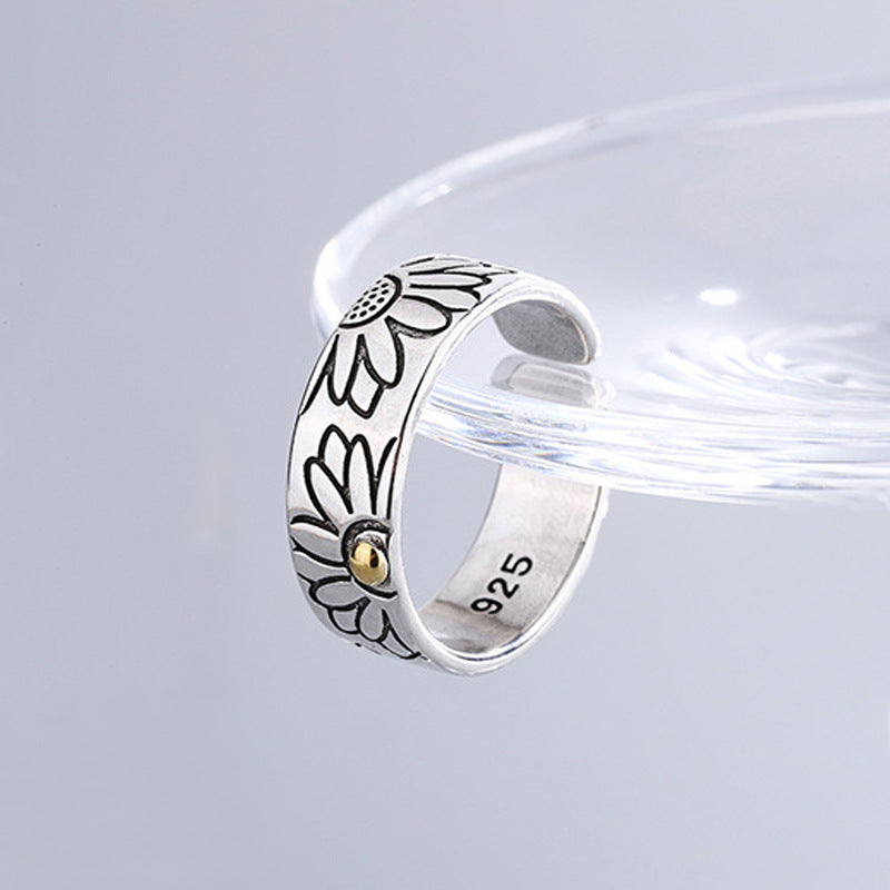 Sweet Flower Open Personality Fashion Design Temperament Rings