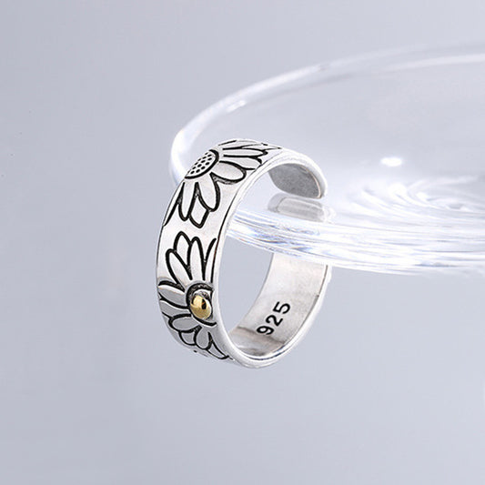 Sweet Flower Open Personality Fashion Design Temperament Rings